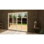 PVC Sliding Door - 2400mm White - Left Hand Slide & Right Hand Fixed