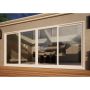 PVC Double Sliding Door Part Q Compliant - 4500mm White - 2x Sliding & 2x Fixed Doors