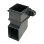 FloPlast Cast Iron Effect Square Downpipe Shoe with Fixing Lugs - 65mm - Pack of 2
