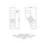 FloPlast Square Downpipe Adjustable Offset Bend - 65mm White - Pack of 2