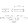 FloPlast Mini Gutter Downpipe Clip - 50mm Black
