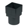 FloPlast PVC Square to PVC Round Downpipe Adaptor - Anthracite Grey