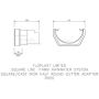 FloPlast PVC Square to Cast Iron Half Round Gutter Adaptor - Black