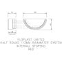FloPlast Half Round Gutter Internal Stopend - 112mm Brown