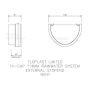 FloPlast Deepflow/ Hi-Cap Gutter External Stopend - 115mm x 75mm Grey