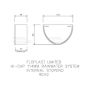 FloPlast Deepflow/ Hi-Cap Gutter Internal Stopend - 115mm x 75mm Black
