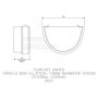 FloPlast Industrial/ Xtraflo Gutter External Stopend - 170mm Black