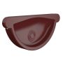 Lindab Steel Gutter Self-Locking Stop End - 150mm Dark Red