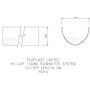FloPlast Deepflow/ Hi-Cap Gutter - 115mm x 75mm x 4mtr Black