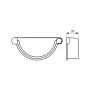 Lindab Steel Gutter Left Hand Stop End - 190mm Dark Red