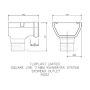 FloPlast Square Gutter Stopend Outlet - 114mm Black - Pack of 2
