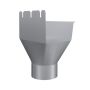 Lindab Rectangular Steel Gutter Outlet 75mm - 140mm Silver Metallic