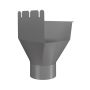Lindab Rectangular Steel Gutter Outlet 100mm - 140mm Anthracite Metallic