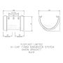 FloPlast Deepflow/ Hi-Cap Gutter Union Bracket - 115mm x 75mm Black