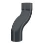 Lindab Steel One-Piece 50mm Downpipe Offset - 75mm Anthracite Grey