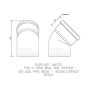 FloPlast Ring Seal Soil Bend Single Socket - 135 Degree x 110mm Black