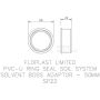 FloPlast Solvent Weld Soil Boss Adaptor - 50mm Grey