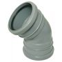 FloPlast Ring Seal Soil Bend Double Socket - 135 Degree x 110mm Grey