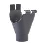 Galeco Steel Gutter Running Outlet - 135mm Graphite Grey
