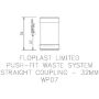 FloPlast Push Fit Waste Coupling - 32mm Black