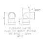FloPlast Push Fit Waste Bend Knuckle - 90 Degree x 32mm Black