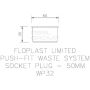 FloPlast Push Fit Waste Socket Plug - 50mm Grey