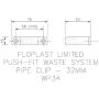 FloPlast Push Fit Waste Pipe Clip - 32mm Grey