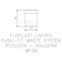 FloPlast Push Fit Waste Reducer - 40mm x 32mm White