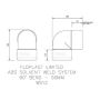 FloPlast Solvent Weld Waste Bend Knuckle - 90 Degree x 50mm White
