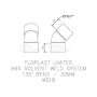 FloPlast Solvent Weld Waste Bend - 135 Degree x 32mm White