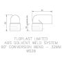 FloPlast Solvent Weld Waste Bend Swivel Male and Female - 90 Degree x 32mm Grey