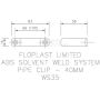 FloPlast Solvent Weld Waste Pipe Clip - 40mm White