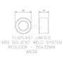 FloPlast Solvent Weld Waste Reducer - 50mm x 32mm Black