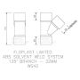 FloPlast Solvent Weld Waste Branch - 135 Degree x 32mm White