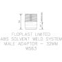 FloPlast Solvent Weld Waste Iron Coupling Male - 32mm White