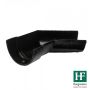 Cast Iron Deep Half Round Gutter Right Hand Angle - 135 Degree x 100mm Black