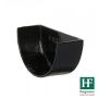Cast Iron Deep Half Round Gutter External Stopend - 125mm Black
