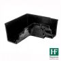 Cast Iron Moulded Ogee Gutter Internal Angle - 90 Degree x 125mm Black