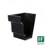 Cast Iron Moulded Ogee Gutter Left Hand Internal Stopend - 125mm Black