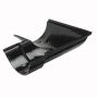 Cast Iron Beaded Half Round Gutter Left Hand Angle - 90 Degree x 125mm Black