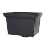 Cast Iron Rectangular Standard Hopper Head Round Outlet - 305mm for 75mm Downpipe Black