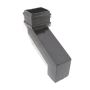 Cast Iron Rectangular Downpipe - 305mm Front Projection 100mm x 75mm Black