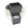 Cast Iron Rectangular Downpipe Eared Anti-Splash Shoe - 100mm x 75mm Black