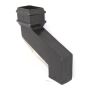 Cast Iron Square Downpipe Offset - 115mm Projection 75mm Black