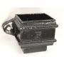 Cast Iron Square Downpipe Eared Loose Socket with Spigot - 100mm Black