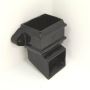 Cast Iron Square Downpipe Eared Shoe - 100mm Black