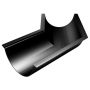Aluminium Beaded Half Round Gutter Angle - 135 Degree x 125mm PPC Finish Black (9005 Matt)