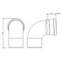 FloPlast Drainage Bend Single Socket - 87.5 Degree x 110mm