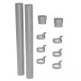Galeco Steel Round Socket Downpipe Kit Galvanised - 100mm Diameter