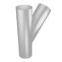 Aluminium Round Swaged Downpipe Single Branch - 135 Degree x 76mm PPC Finish